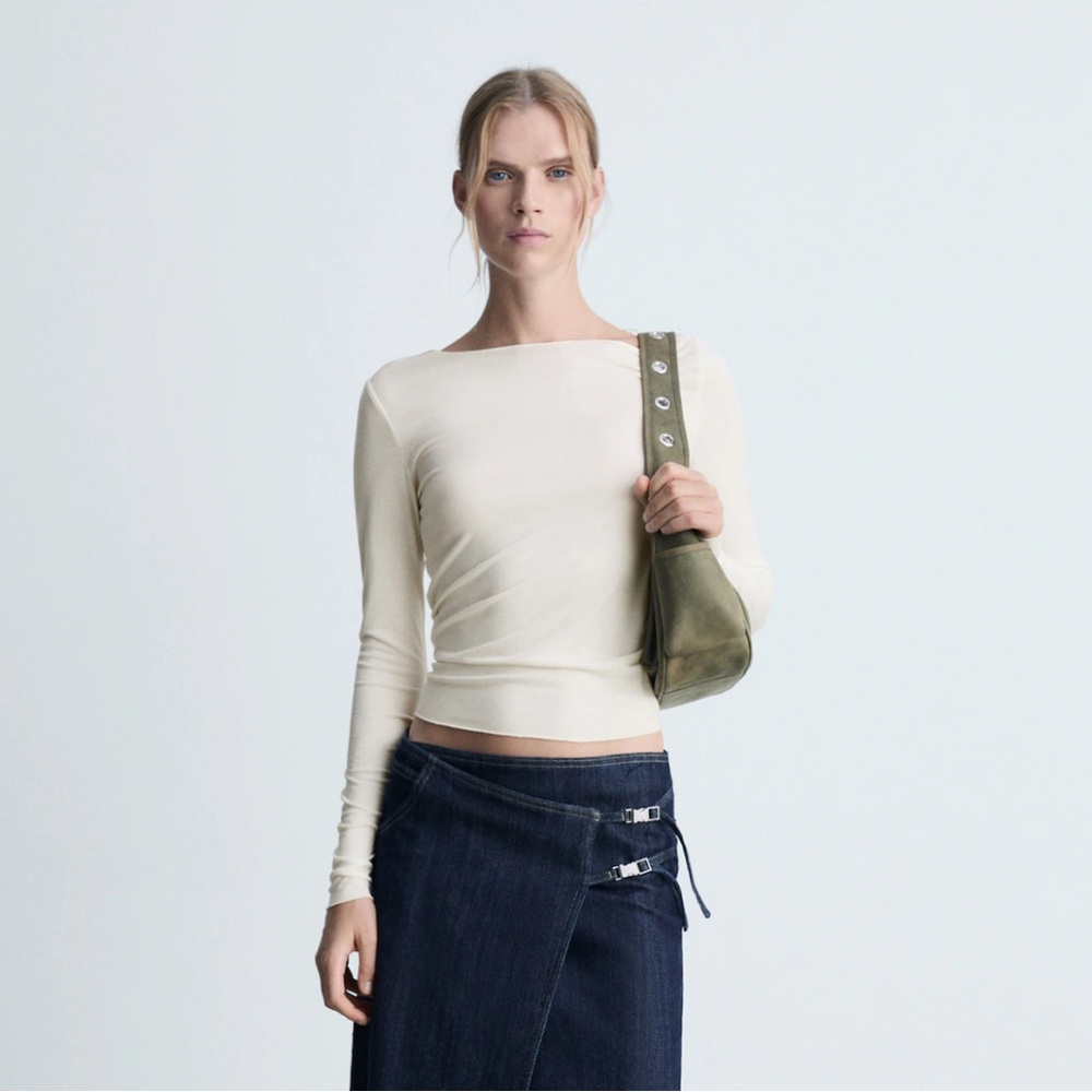 Mango LONG-SLEEVED BOAT-NECK LONG SLEEVE